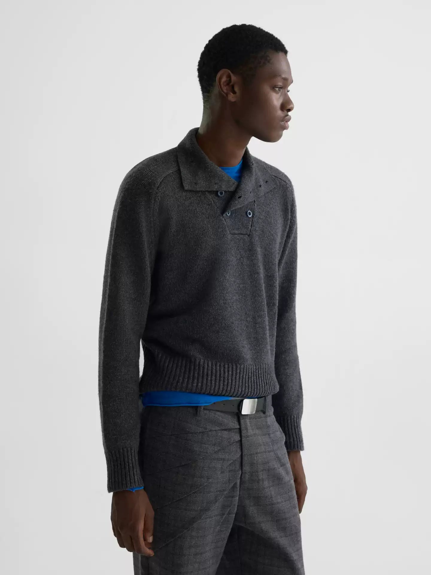 "British" Stand Collar Wool Knit