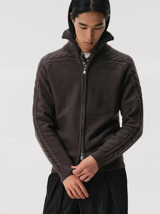 "Lingua" Brown Cardigan Sweater