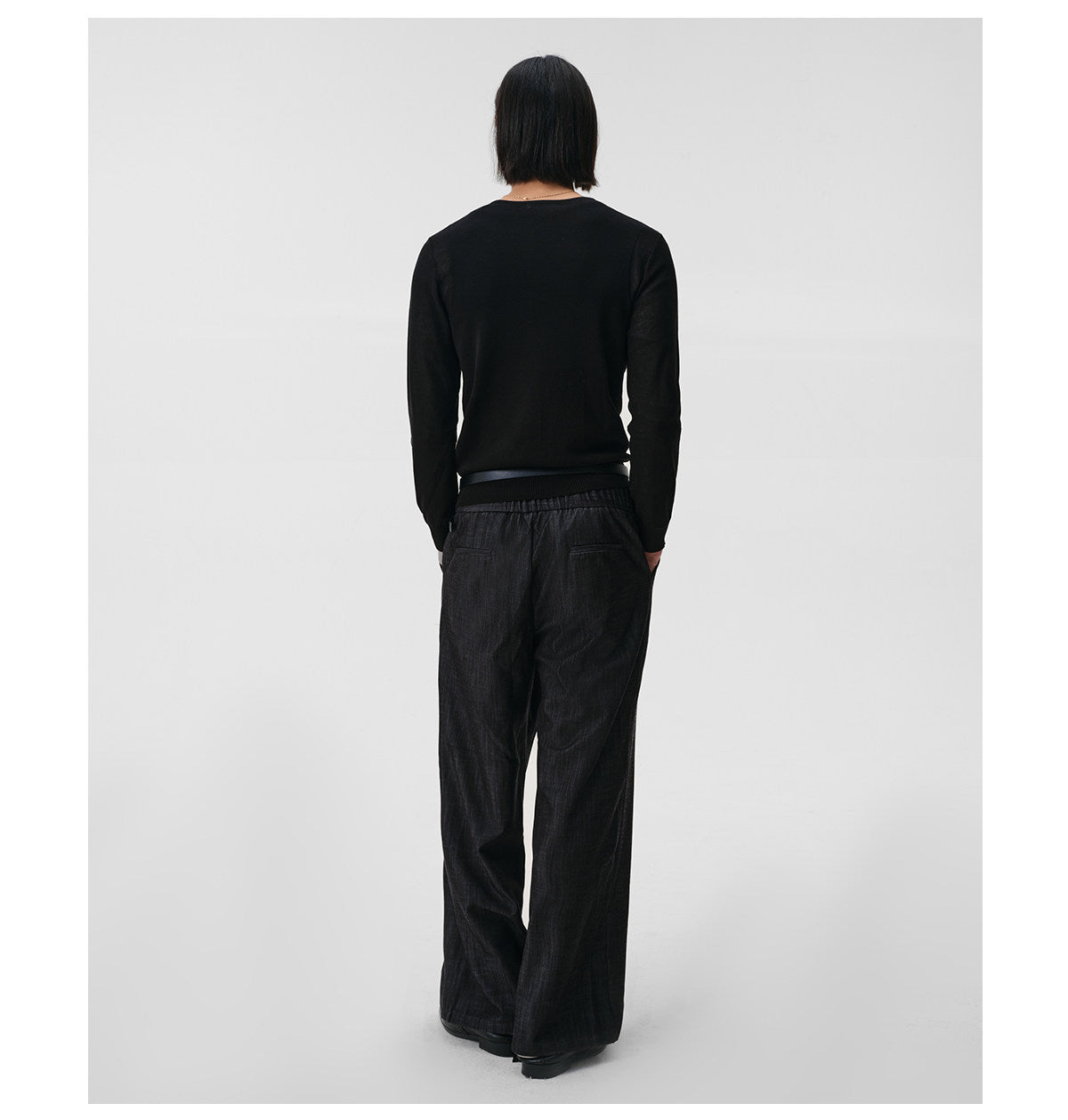 "Verba" Black Jacquard Knit Sweater