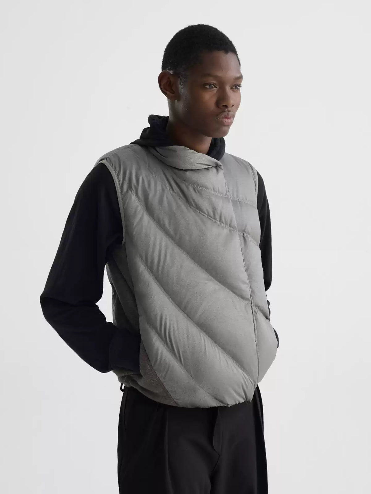 "Pacify" White Silver Down Vest