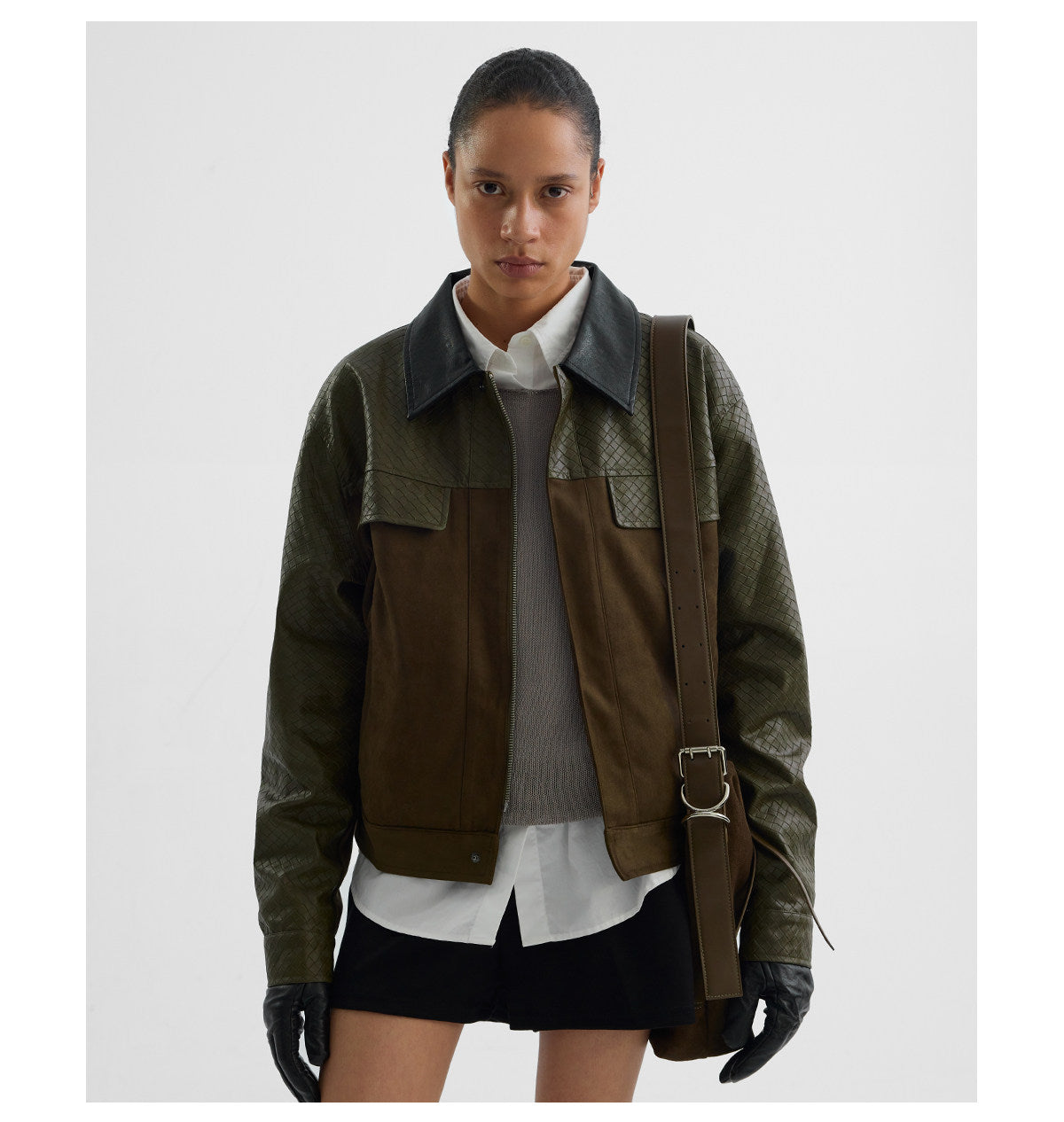 "Moss" Embossed Suede Jacket