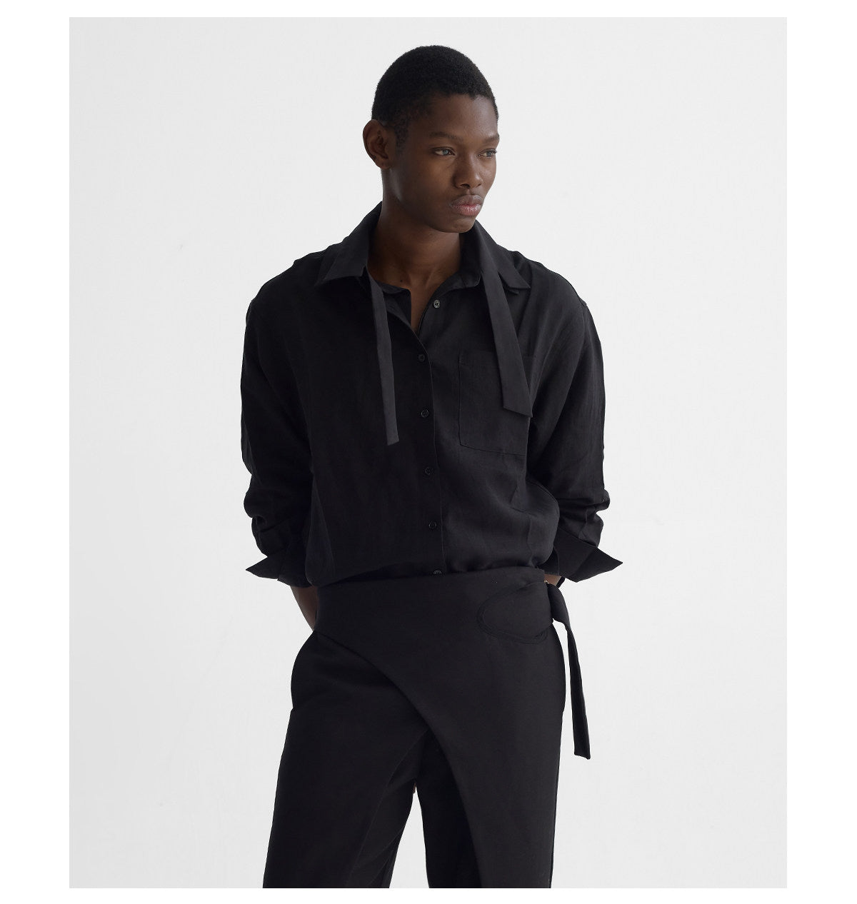 "Poetic" Linen Long-Sleeve Shirt