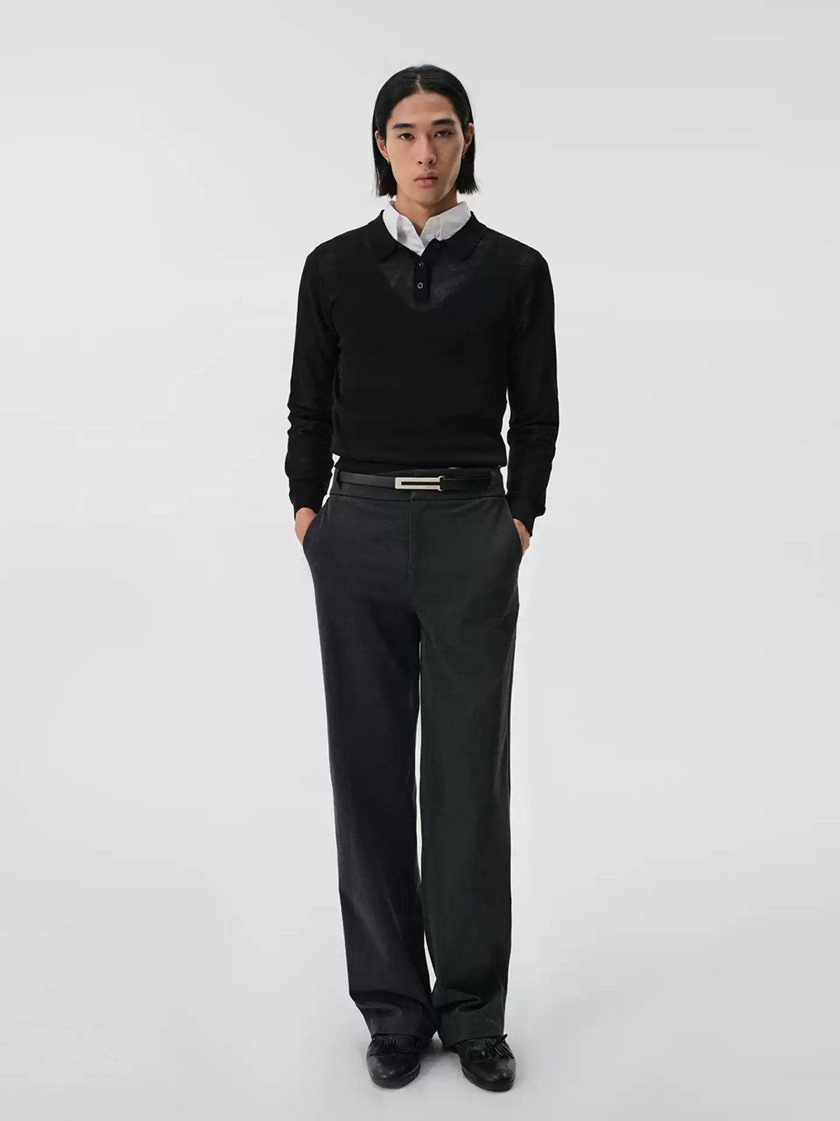 "Straight" Cutout Waist Trousers