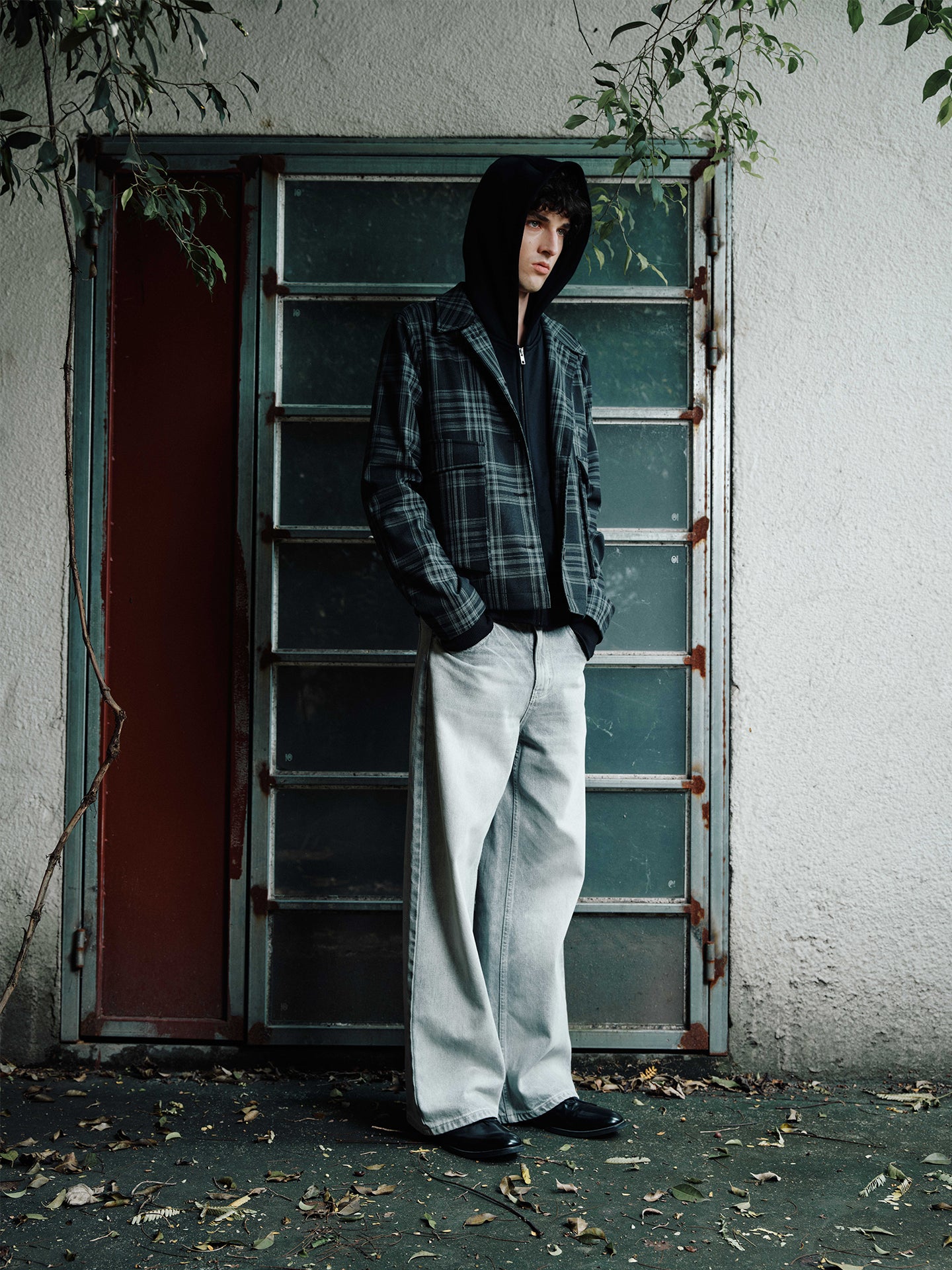 "Plaid Hunting" Jacket with Twin Pockets