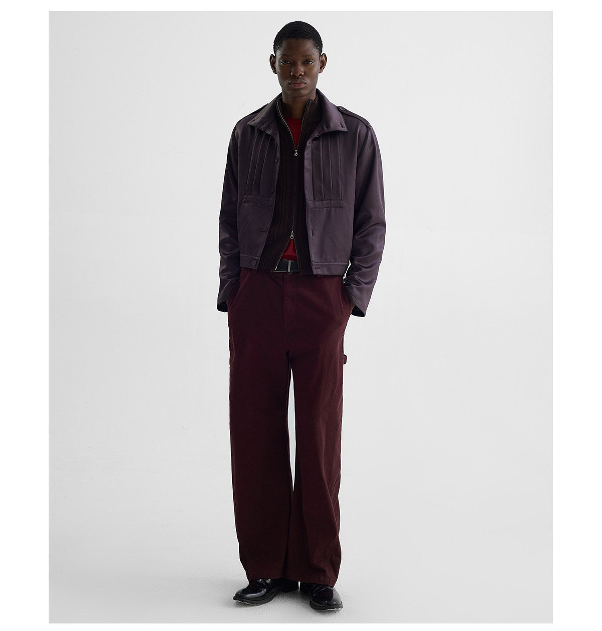 "Acetate" Pleated Satin Jacket