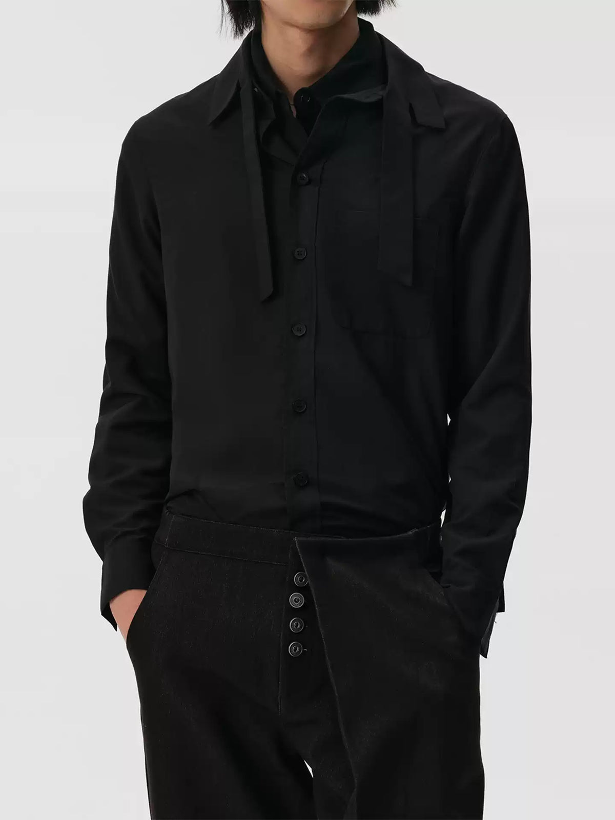"Poetic" Linen Long-Sleeve Shirt