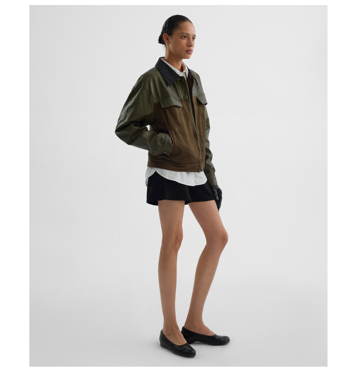 "Moss" Embossed Suede Jacket