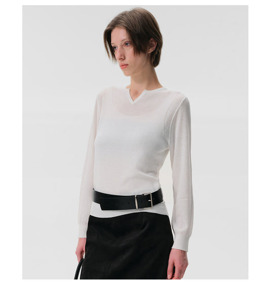 "Verba" White Jacquard Knit Sweater (Copie)