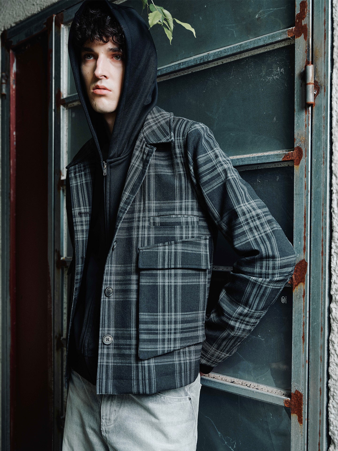 "Plaid Hunting" Jacket with Twin Pockets