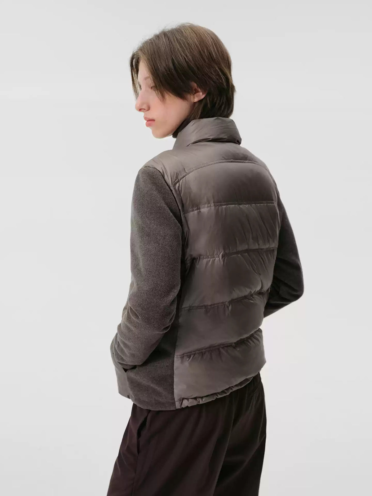 "Zodiac" Brown Fitted Down Jacket
