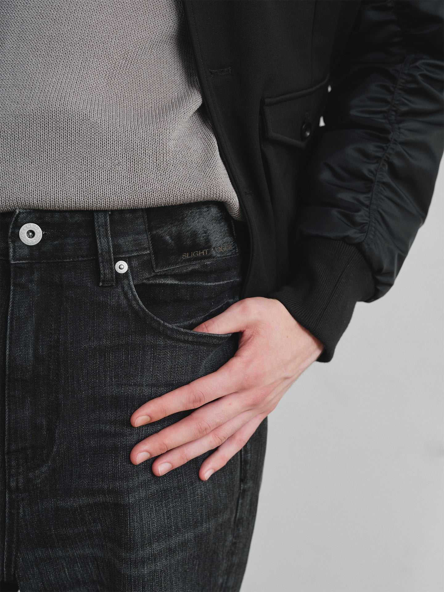 "Sulfur" Raw Straight-Leg Jeans
