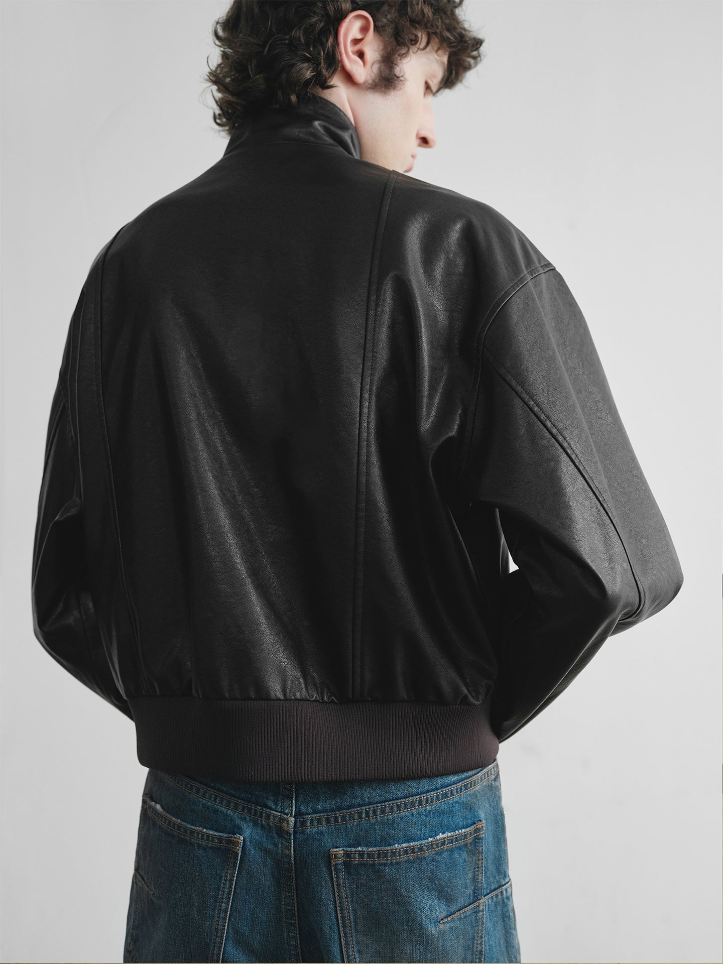 "Scorched" Leather Cropped Jacket