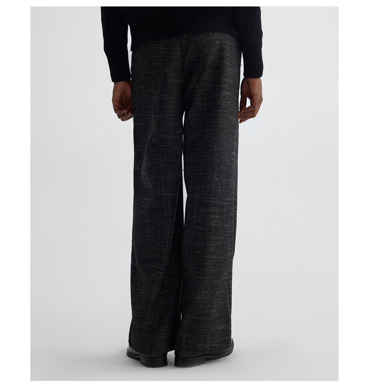 "Replica" Pattern Pleated Wide-Leg