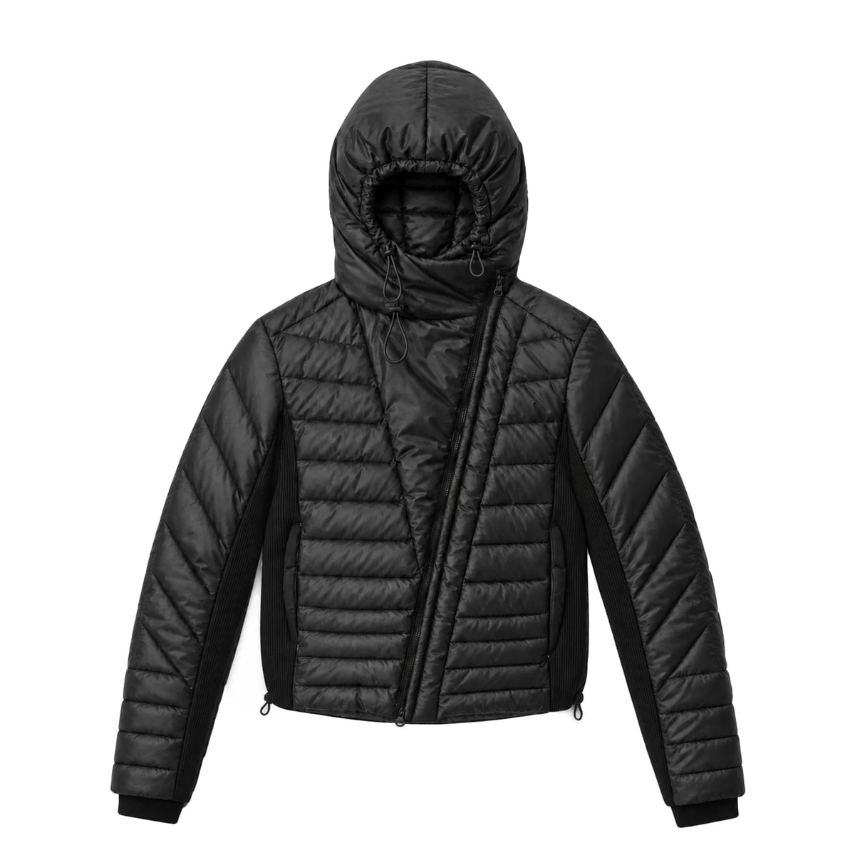 "Biloba" Black Down Hooded Jacket