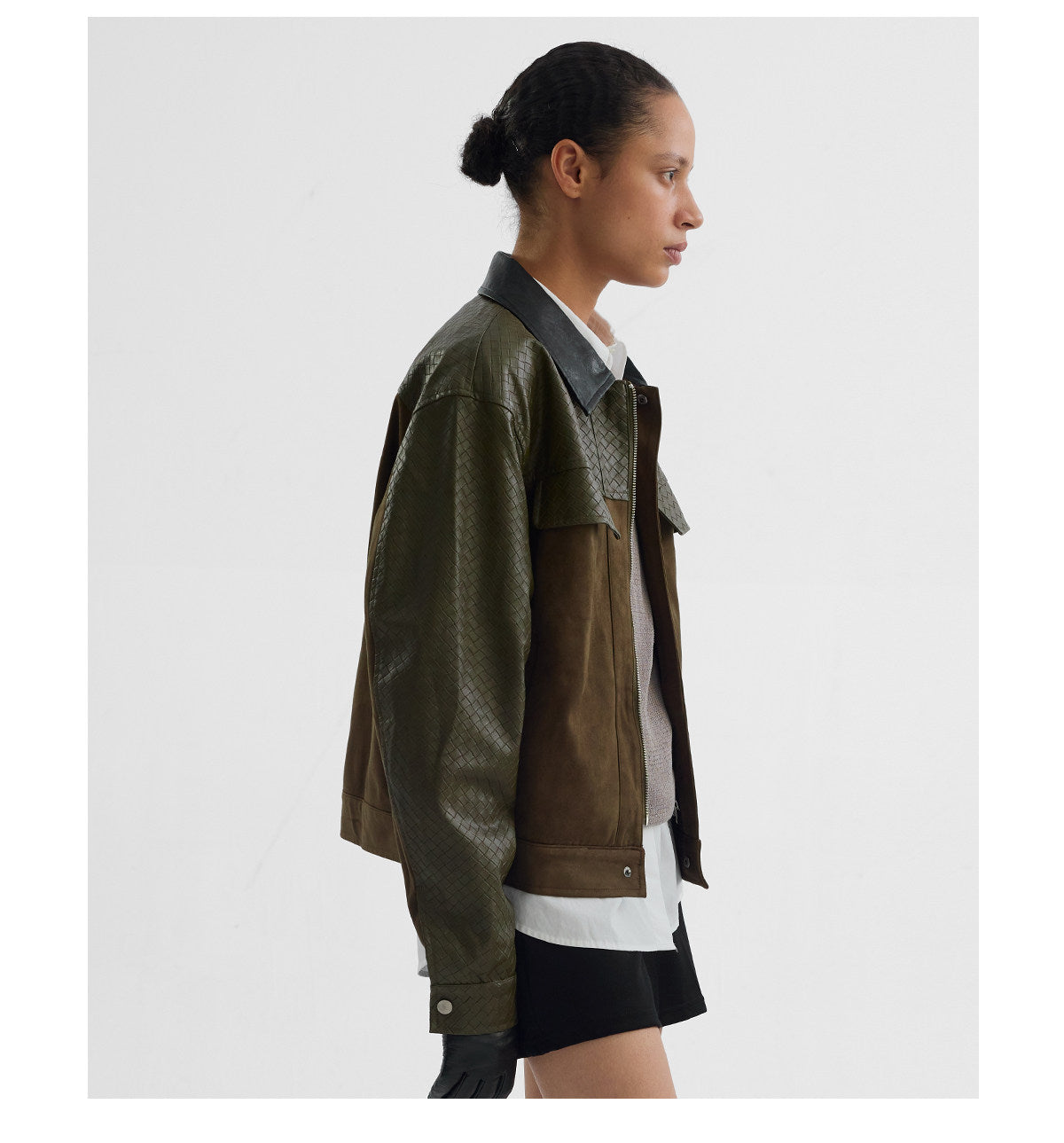 "Moss" Embossed Suede Jacket