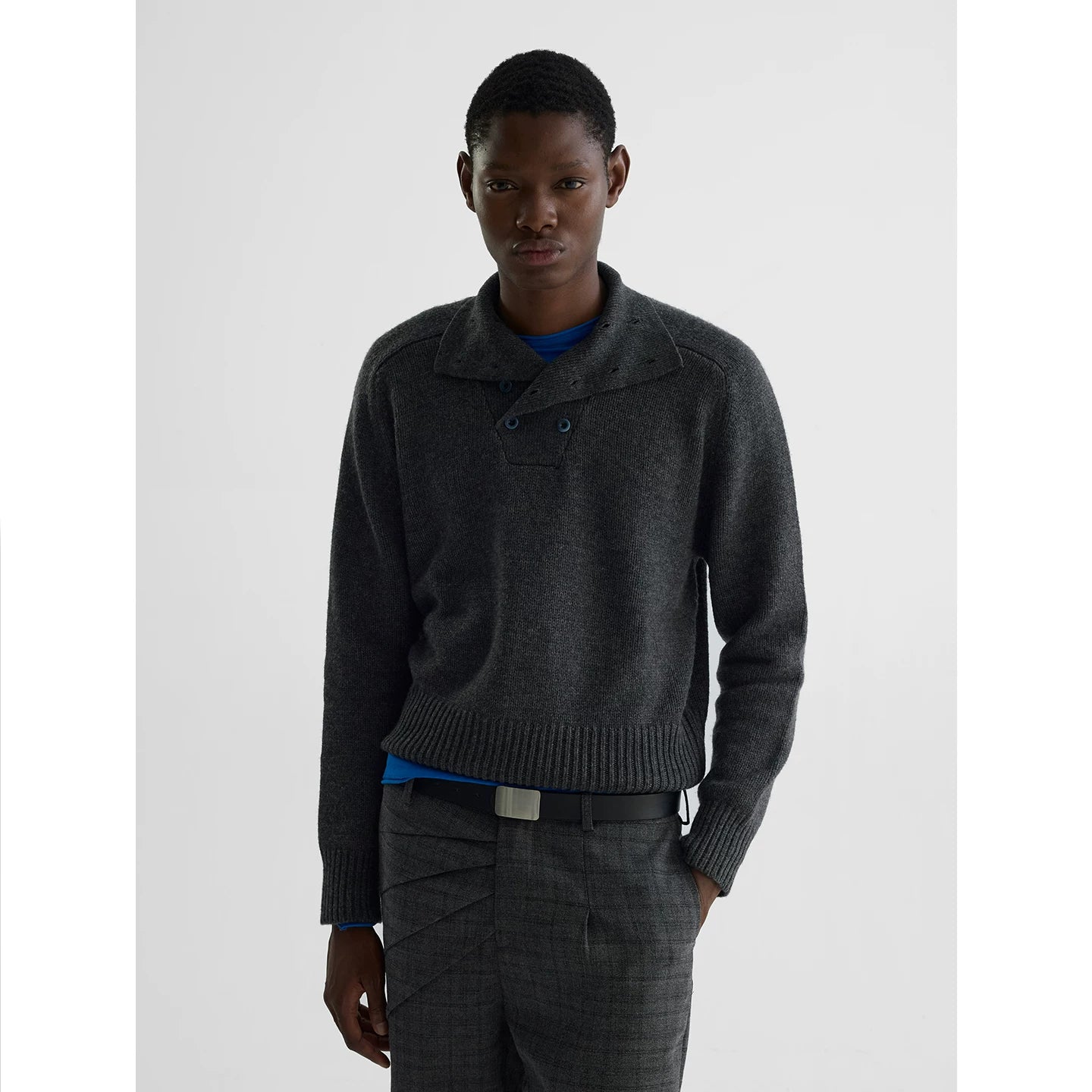 "British" Stand Collar Wool Knit