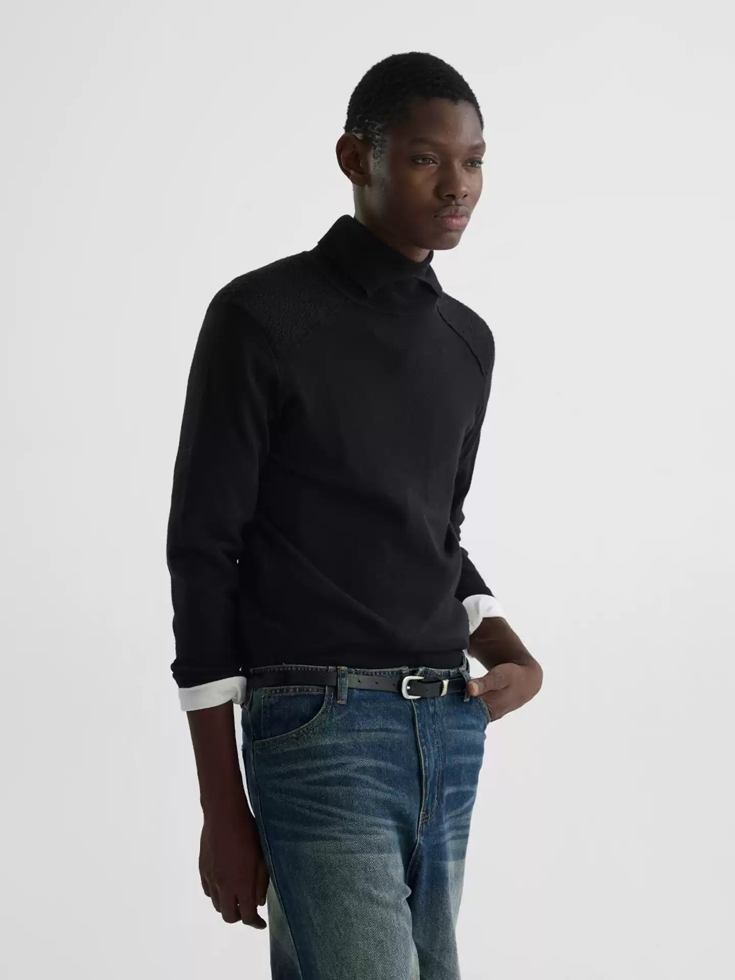 " Wood" Linen knitted sweater