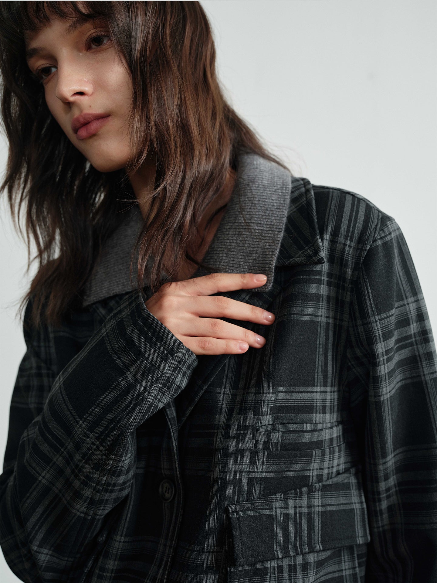 "Plaid Hunting" Jacket with Twin Pockets