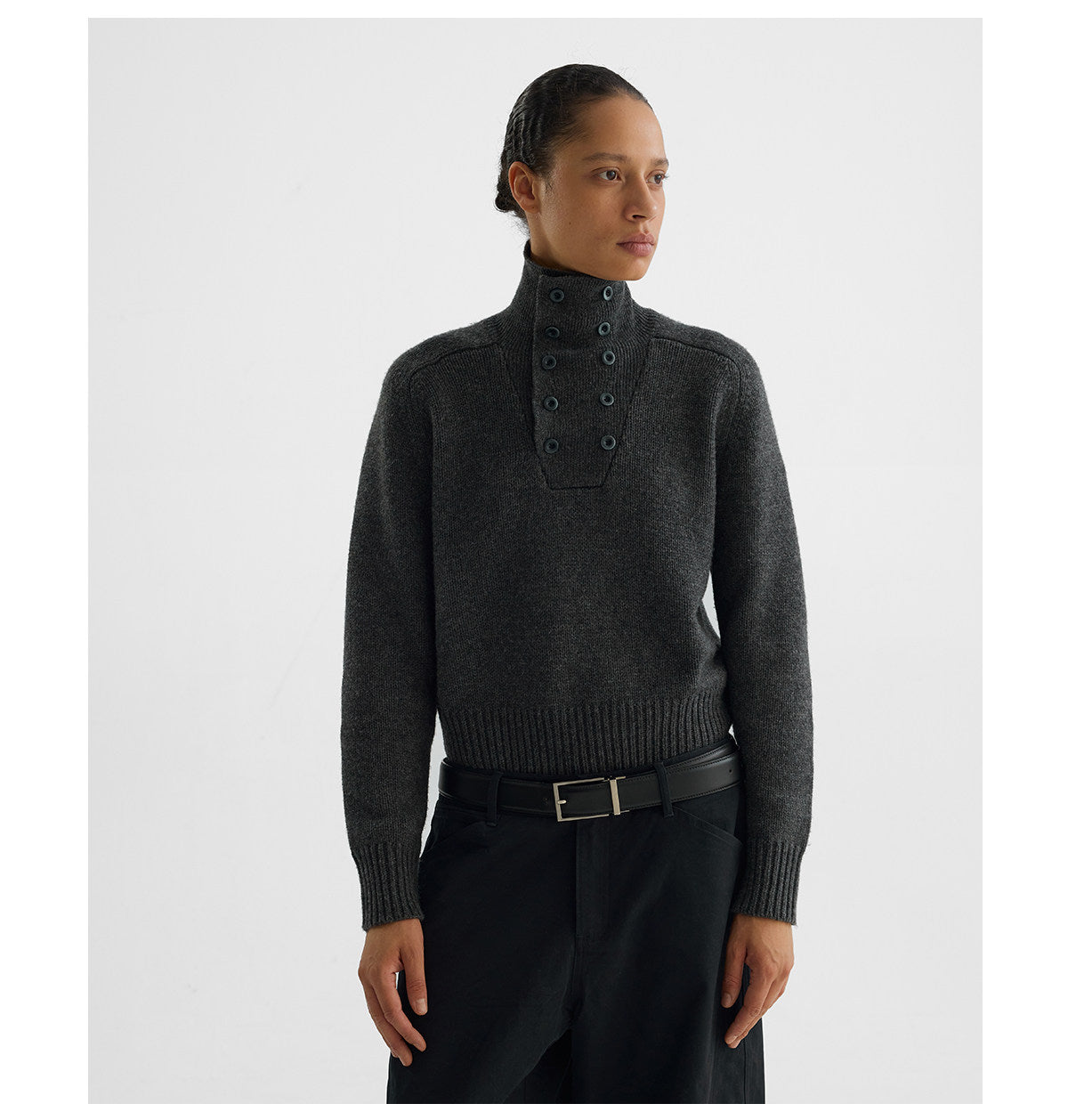 "British" Stand Collar Wool Knit