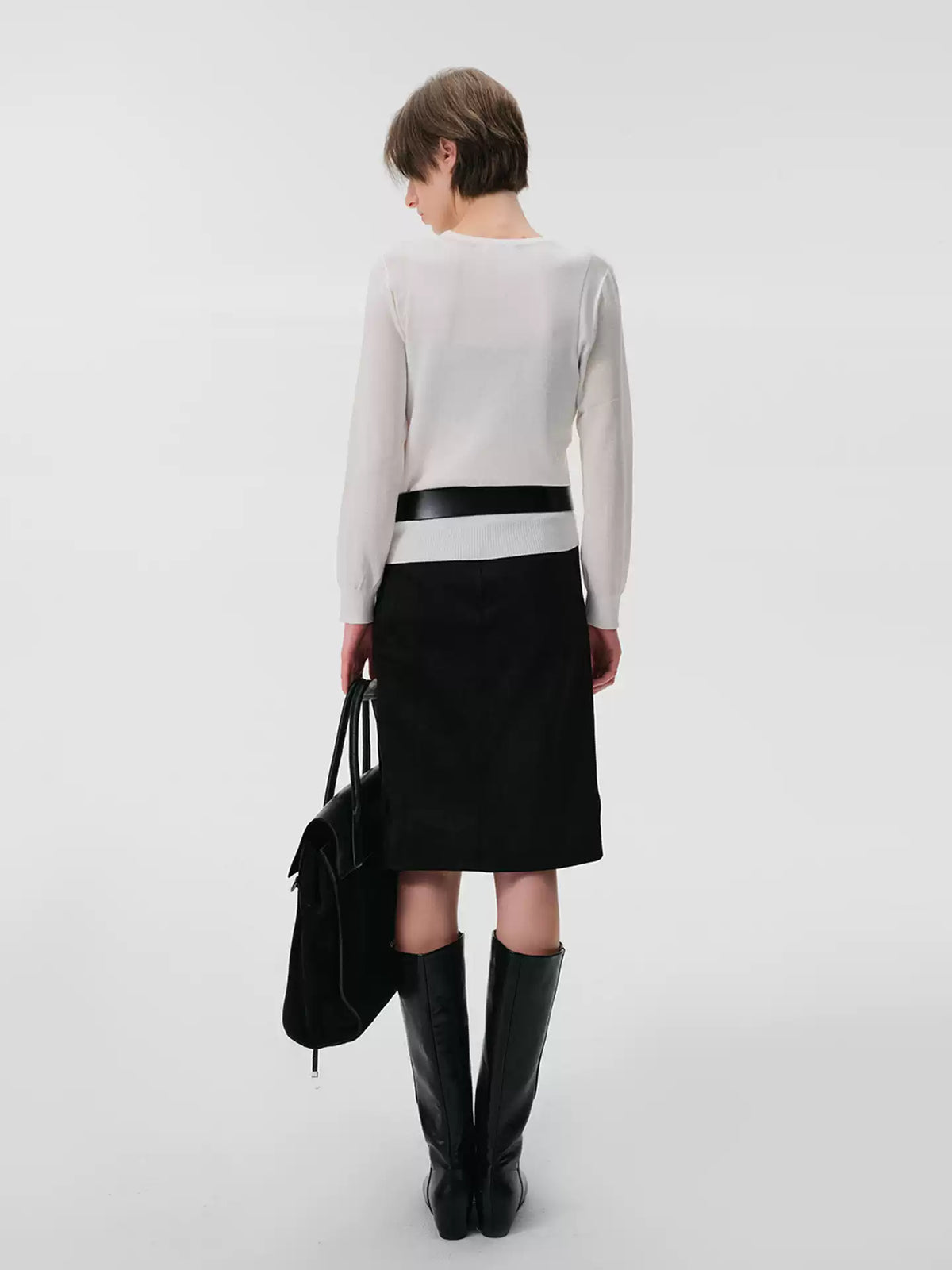 "Verba" White Jacquard Knit Sweater (Copie)