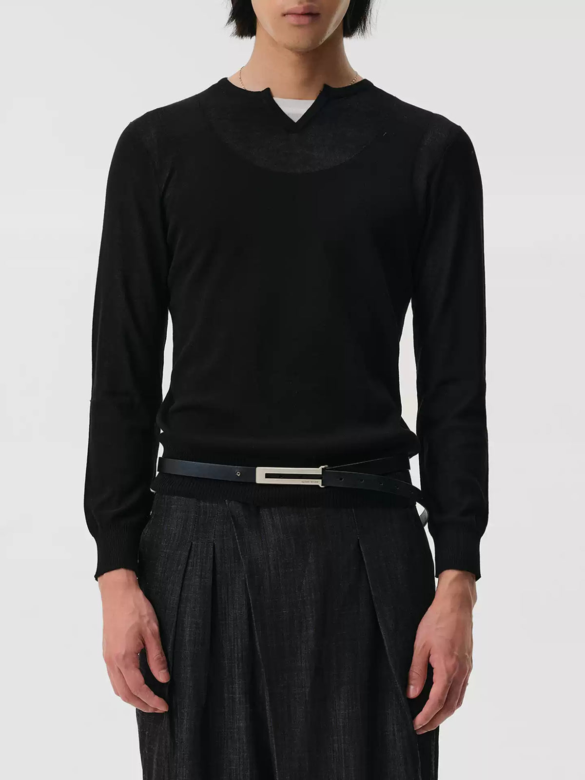 "Verba" Black Jacquard Knit Sweater