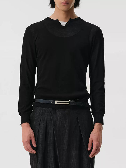 "Verba" Black Jacquard Knit Sweater