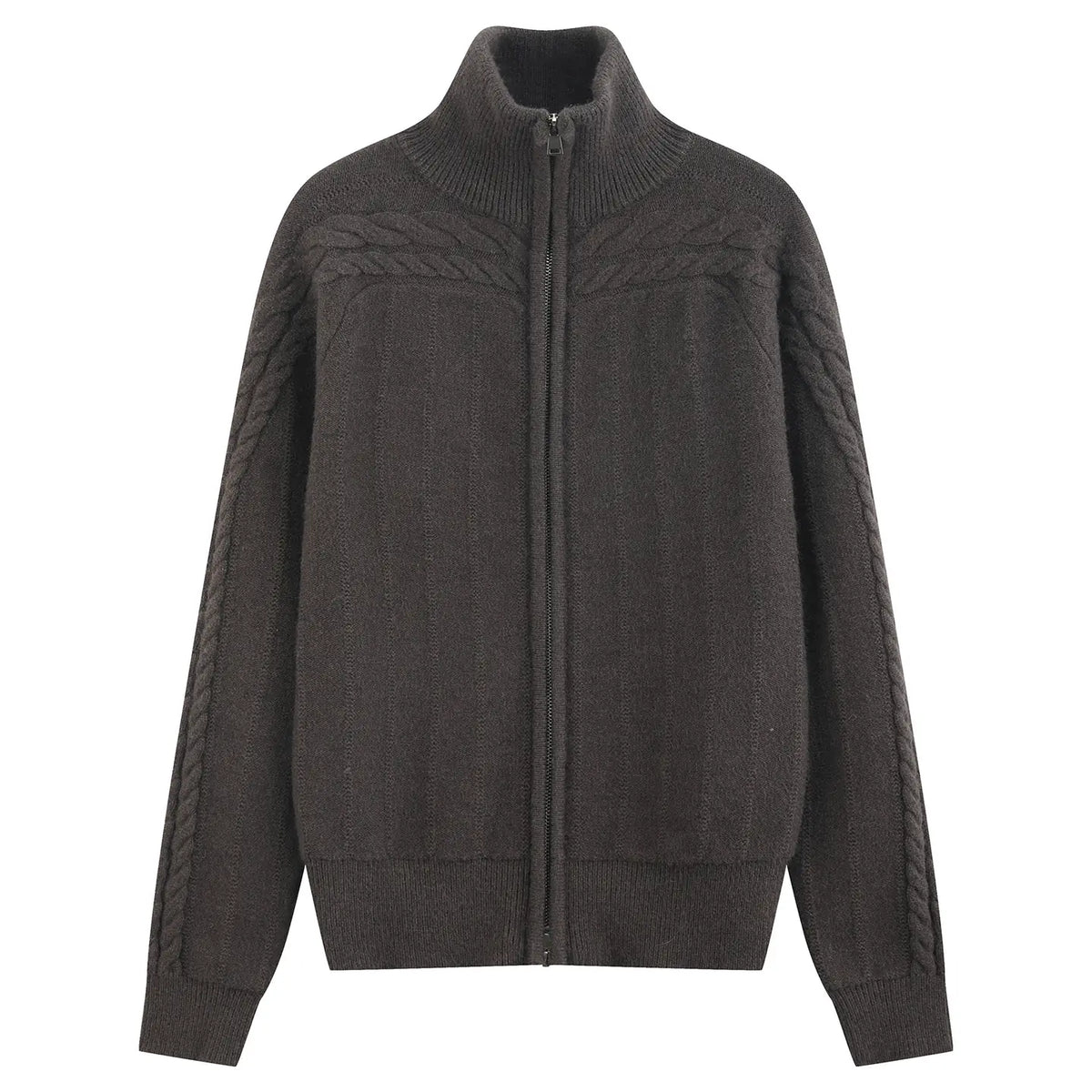 "Lingua" Brown Cardigan Sweater