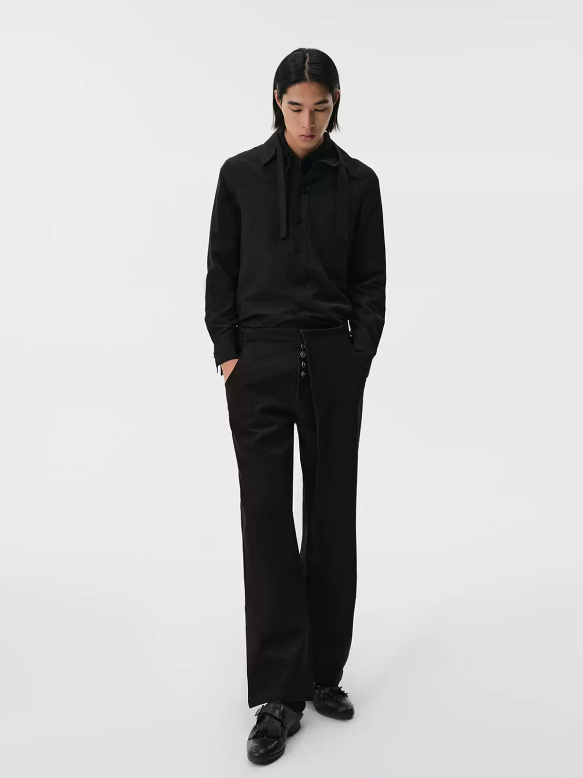 "Poetic" Linen Long-Sleeve Shirt