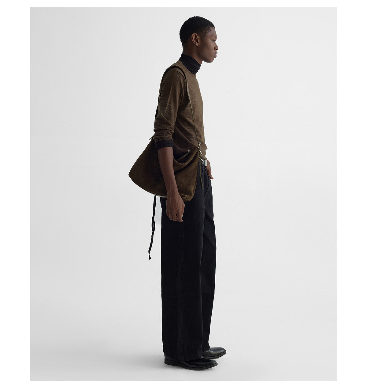 "Scaled" Brown Wool Knit Sweater