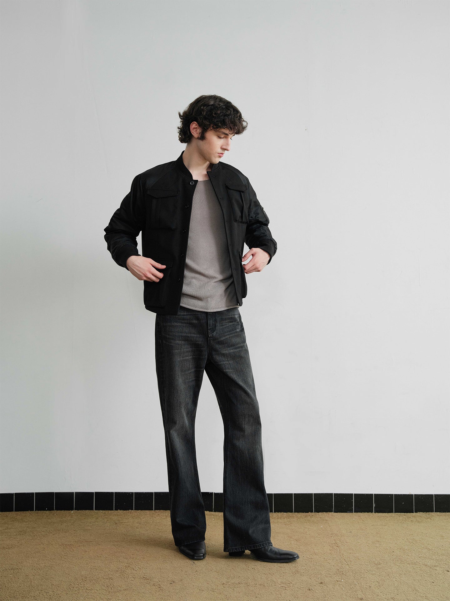 "Sulfur" Raw Straight-Leg Jeans