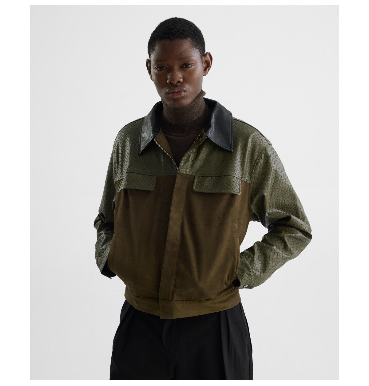 "Moss" Embossed Suede Jacket