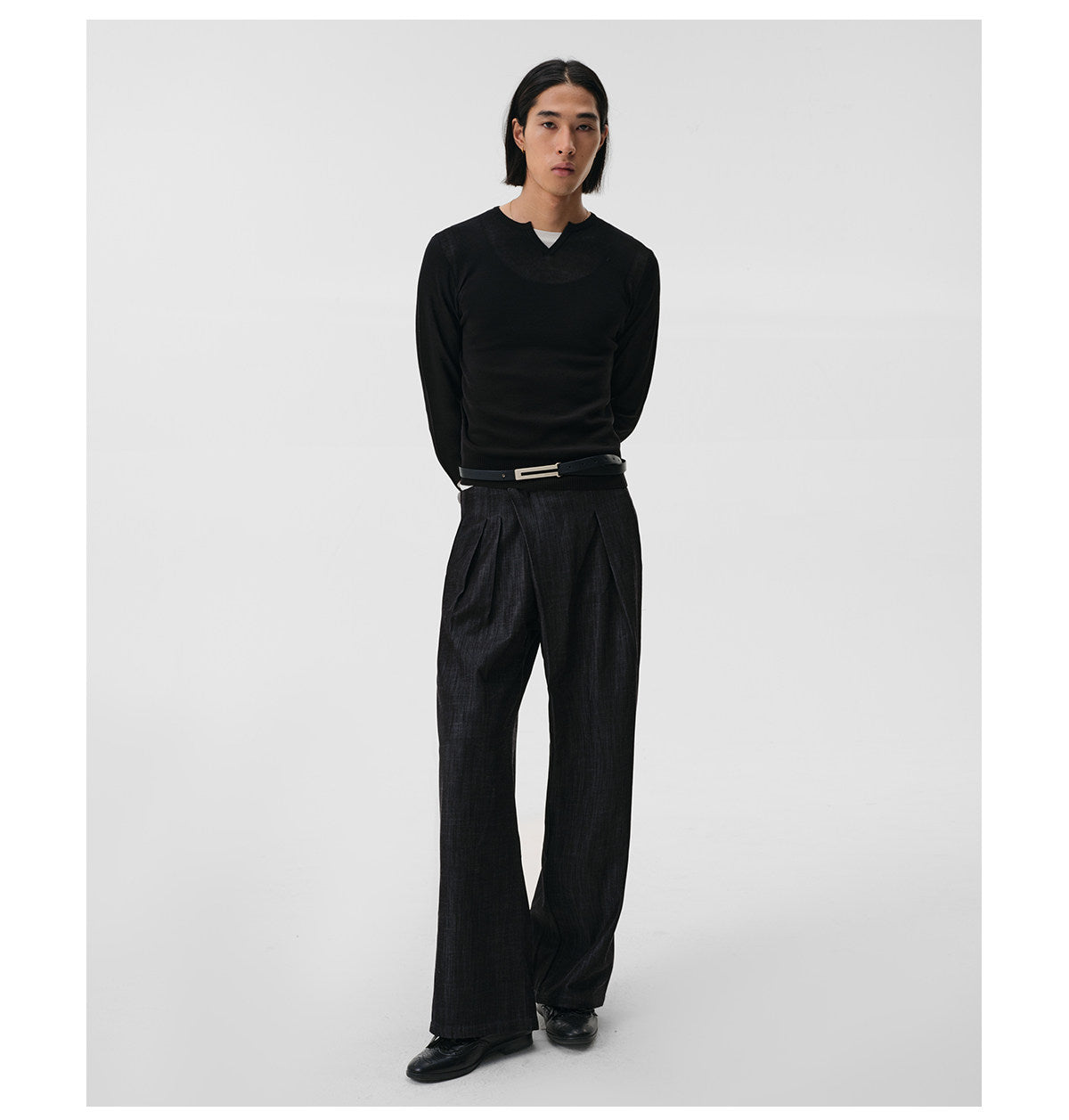 "Verba" Black Jacquard Knit Sweater