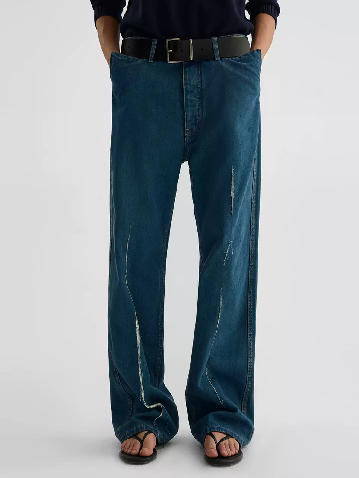 "BonsaÏ" Sun-Washed Denim Trousers