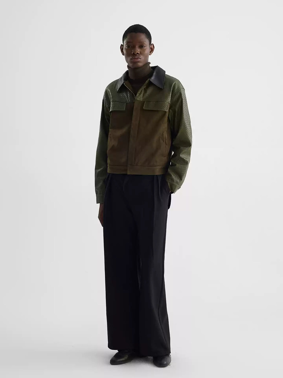 "Moss" Embossed Suede Jacket