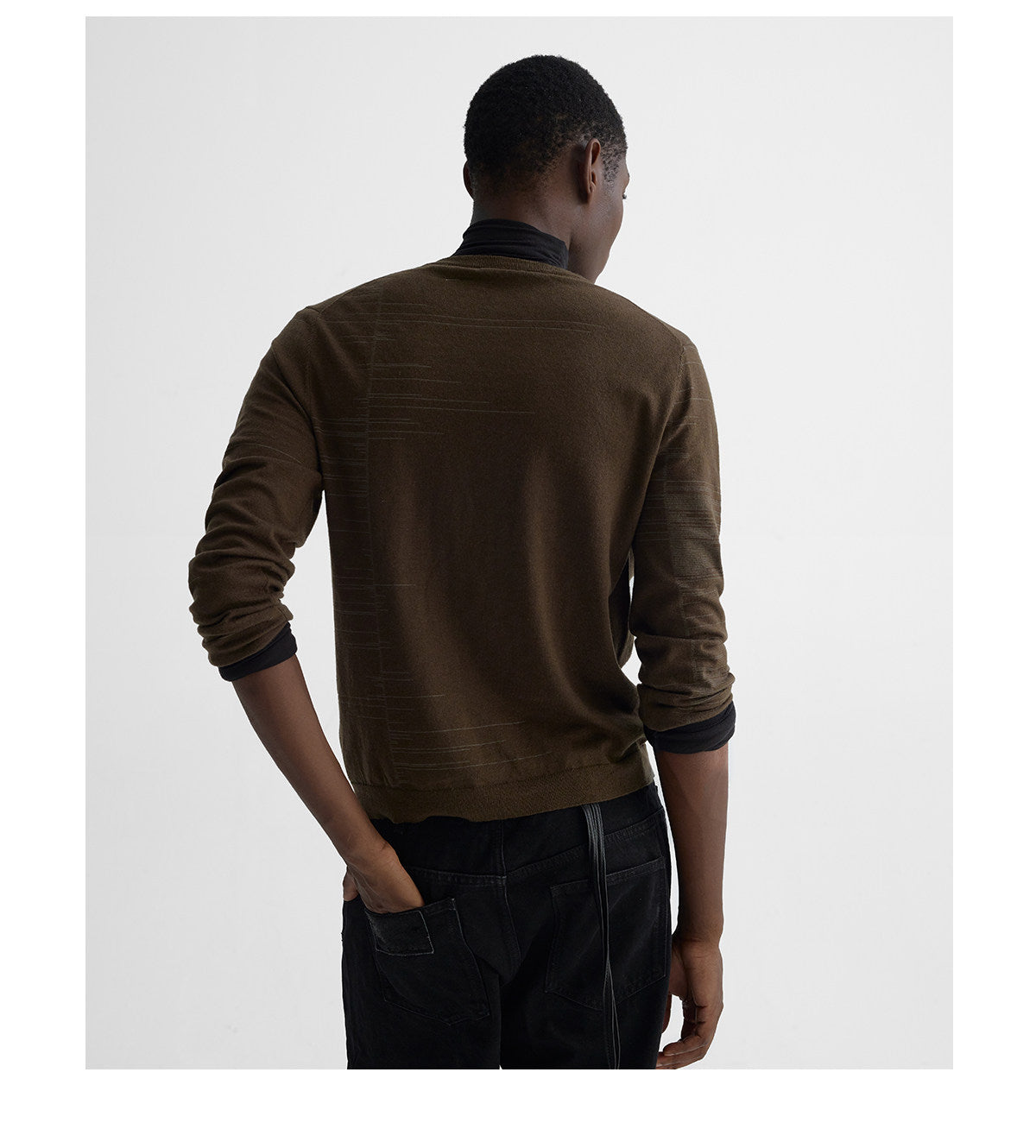 "Scaled" Brown Wool Knit Sweater