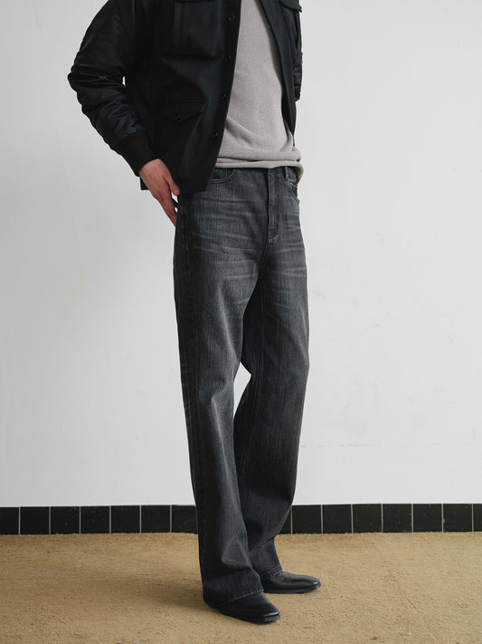 "Sulfur" Raw Straight-Leg Jeans