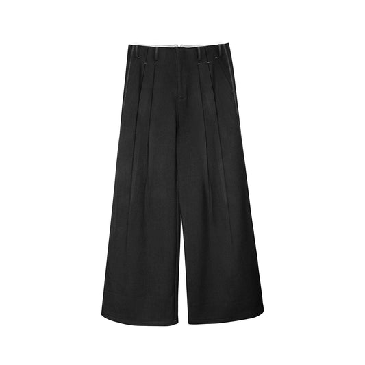 "Tencel" Pleated Straight Pants