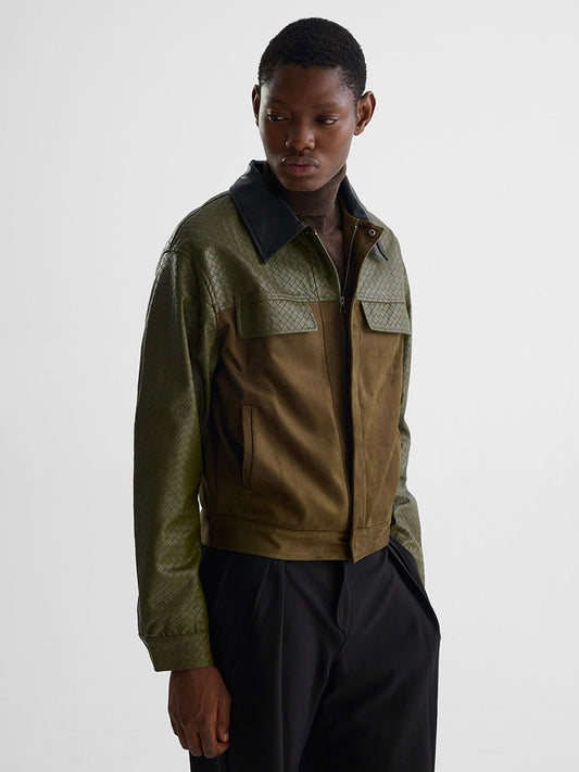 "Moss" Embossed Suede Jacket